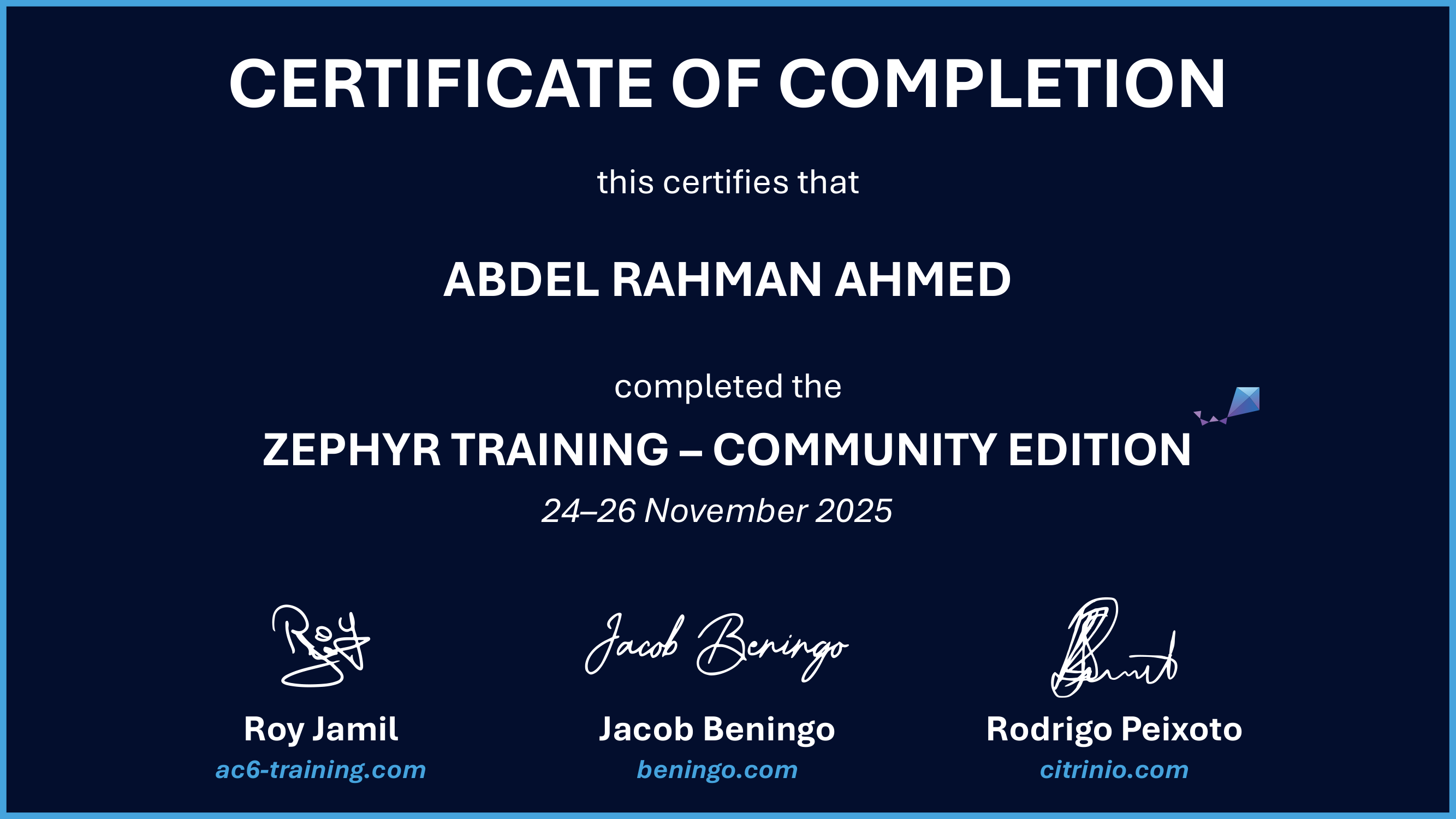 Certificate preview for Abdel rahman Ahmed